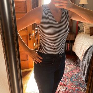 NWT loft v neck striped bodysuit